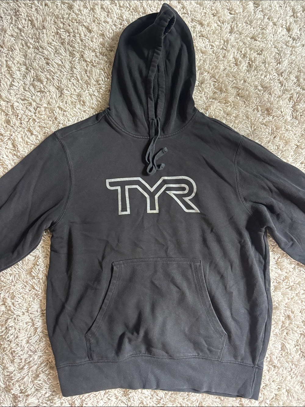TYR Black Crewneck Pullover with White Logo